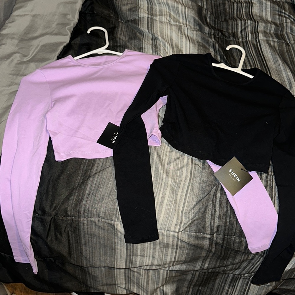 Hold for Brenda — 2 Shein long sleeve crop tops